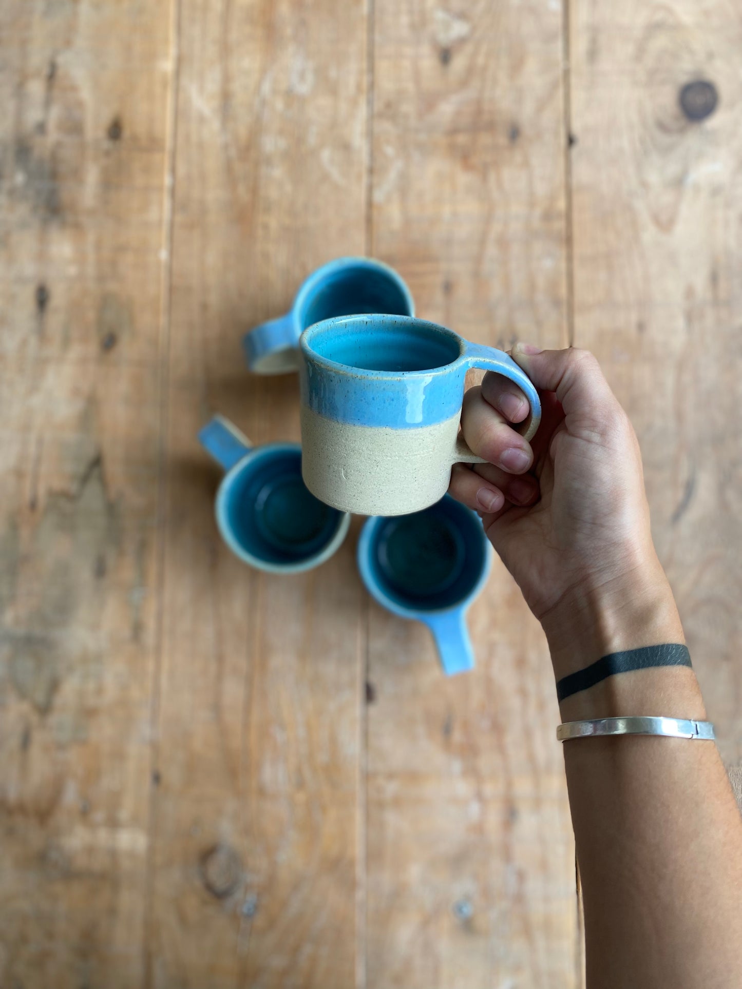 Set Turquesa Desayuno · Taza y bandejita