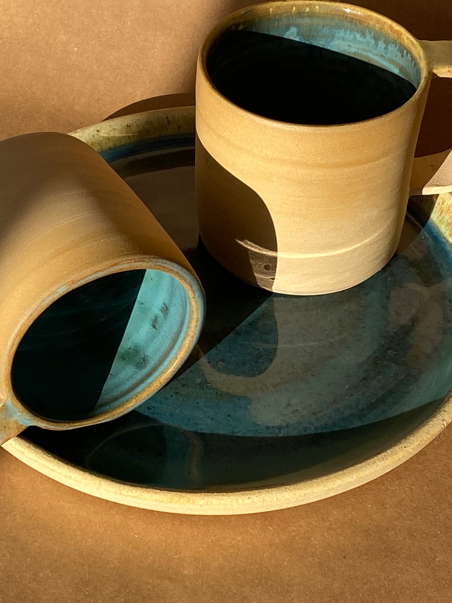 Set Turquesa · Bandeja y 3 Tazas