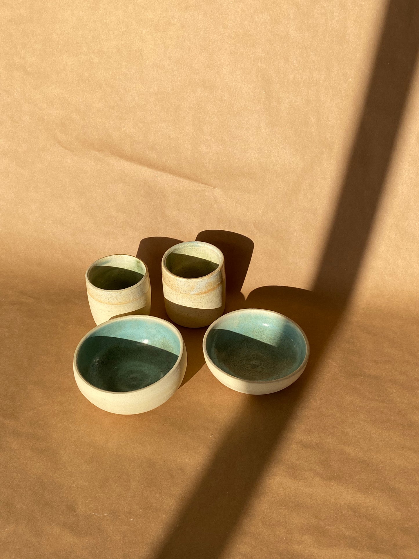 Set Aguamarina · 2 Boles y 2 Vasos