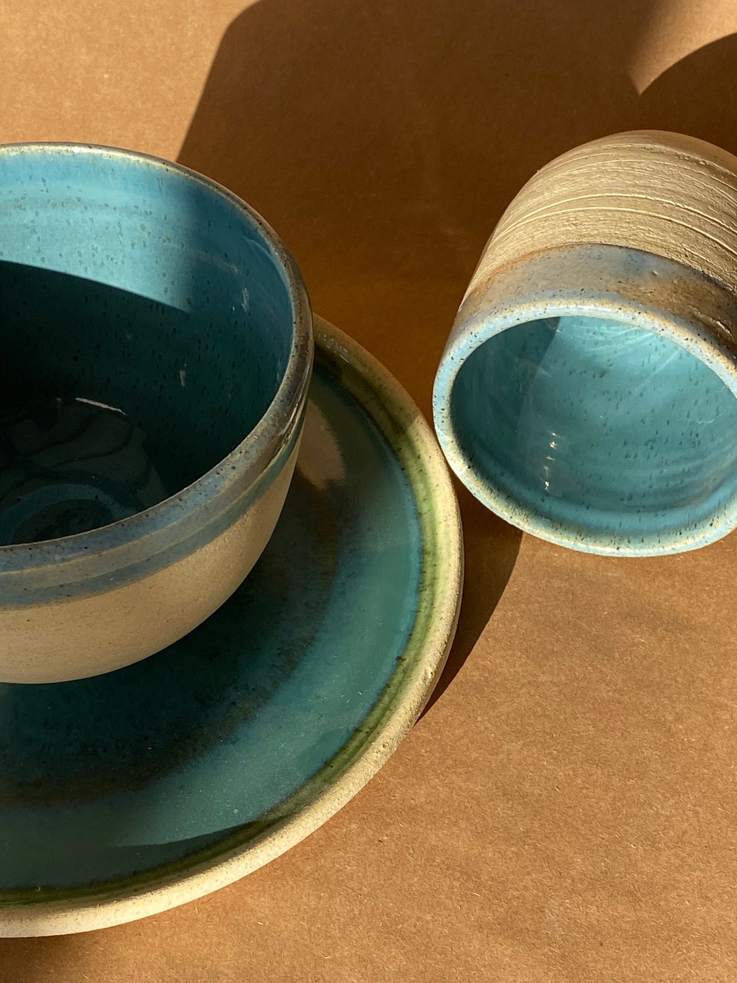 Set Turquesa · 1 Platos S, 1 Bol y 1 Vaso